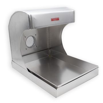 A Aluminum Splash Hood, 10" Wide With 3" Flange, No Light & No Shield