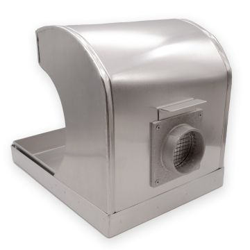 Aluminum Splash Hood, 10" Wide With 3" Flange & Blast Gate, No Light & No Shield