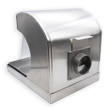 Aluminum Splash Hood, 10" Wide With Shield & 3" Flange & Blast Gate, No Light