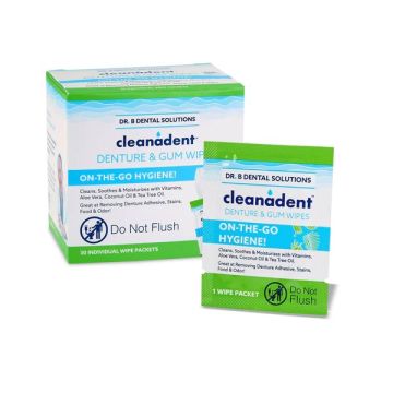 Cleanadent Denture & Gum Wipes 24/CA