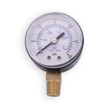 Pressure Gauge 2-25 Psi 1/4" Npt
