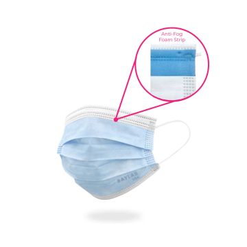 ANTI-FOG Disposable Mask, ASTM Level 3, made in the USA, BAY BLUE