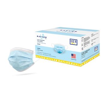 ASTM Level 1, Premium disposable face mask, made in the USA, Bay Blue
