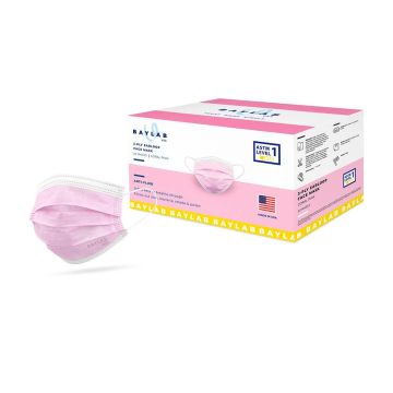 ASTM Level 1, Premium disposable face mask, made in the USA, Coral Pink