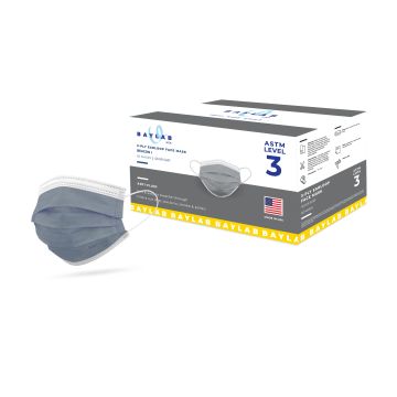 ASTM Level 3, Premium disposable face mask, made in the USA, Silver Surf