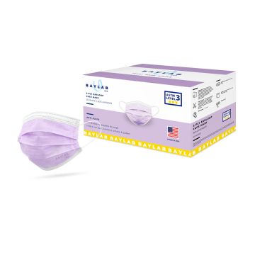 ASTM Level 3, Premium disposable face mask, made in the USA, Sea Lavender -- Short