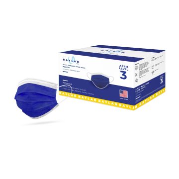 ASTM Level 3, Premium disposable face mask, made in the USA, Admiral Navy -- Short