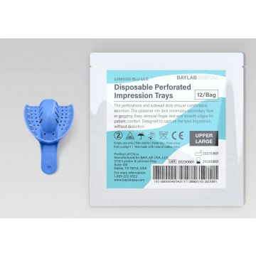 Disposable Perforated Impression Tray Blue Upper Large
