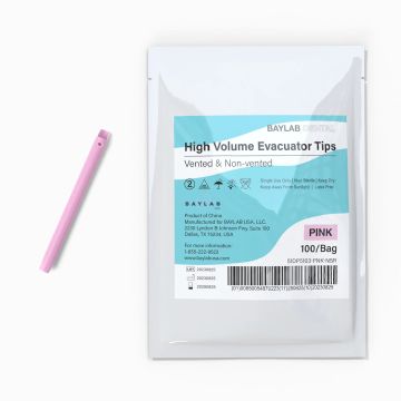 Disposable High Volume Evacuator Tip Pink ONE SIZE