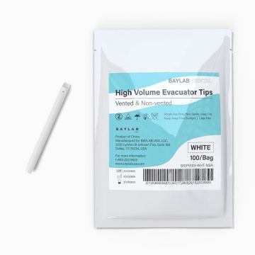 Disposable High Volume Evacuator Tip White ONE SIZE