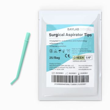 Disposable Aspirator Tip Green .25"