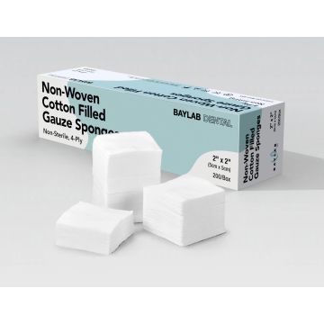 Disposable Non-Woven Cotton Gauze Sponge White 2" X 2"