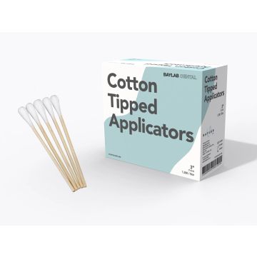 Disposable Cotton Tip Applicator White 3"