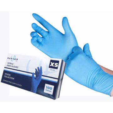 100% Nitrile Gloves - Blue, XS 100 pcs