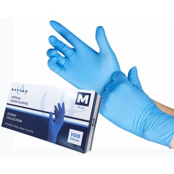 100% Nitrile Gloves - Blue, MD 100 pcs