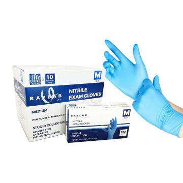100% Nitrile Gloves - Blue, MD 100 pcs, CASE