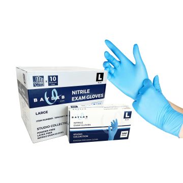 100% Nitrile Gloves - Blue, LG 100 pcs, CASE