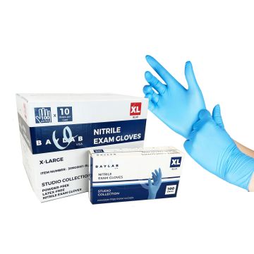 100% Nitrile Gloves - Blue, XL 100 pcs, CASE